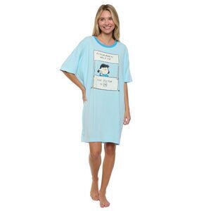 New Womens & Womens Plus Size Peanuts Lucy Sleep Shirt Nightgown Pajamas Snoopy